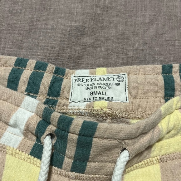 Free Planet Sustainable Striped Men's Athletic Shorts Sweat Size Small - Picture 3 of 7